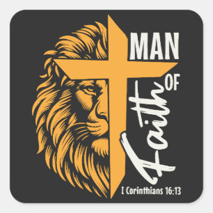 Pegatina Cuadrada Hombre de fe