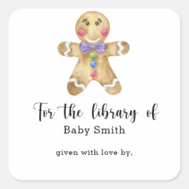 Pegatina Cuadrada Hombre de jengibre - para la biblioteca de