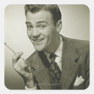 Pegatina Cuadrada Hombre de negocios