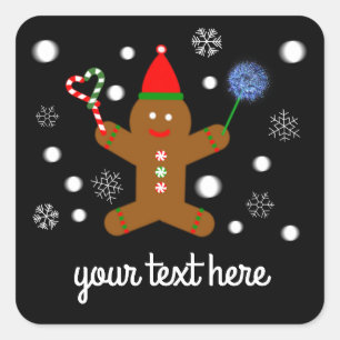 Pegatina Cuadrada Hombre de pan de jengibre #2 Pegatinas