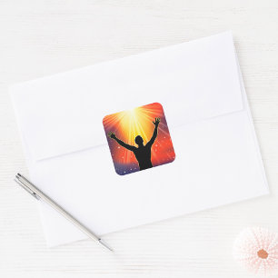 Pegatina Cuadrada Hombre Espiritual Stickers