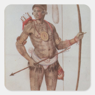 Pegatina Cuadrada Hombre indio de la Florida