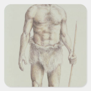 Pegatina Cuadrada Hombre neandertal