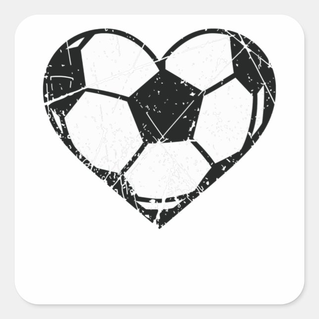 Pegatina Cuadrada Hombres día de San Valentín de fútbol de la pelota (Anverso)