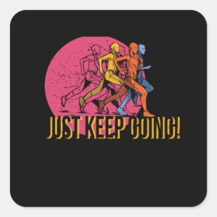 Pegatina Cuadrada Hombres en fuga