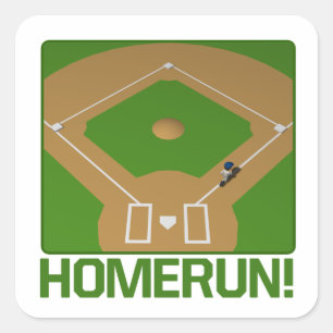 Pegatina Cuadrada Home Run
