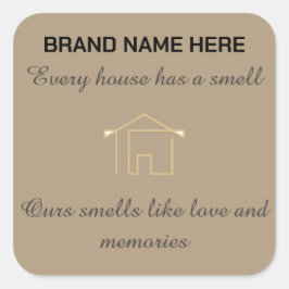 Pegatina Cuadrada Home Scent Candle Label | Customize with Your Logo