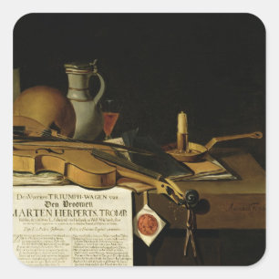 Pegatina Cuadrada Homenaje de vida de Vanitas