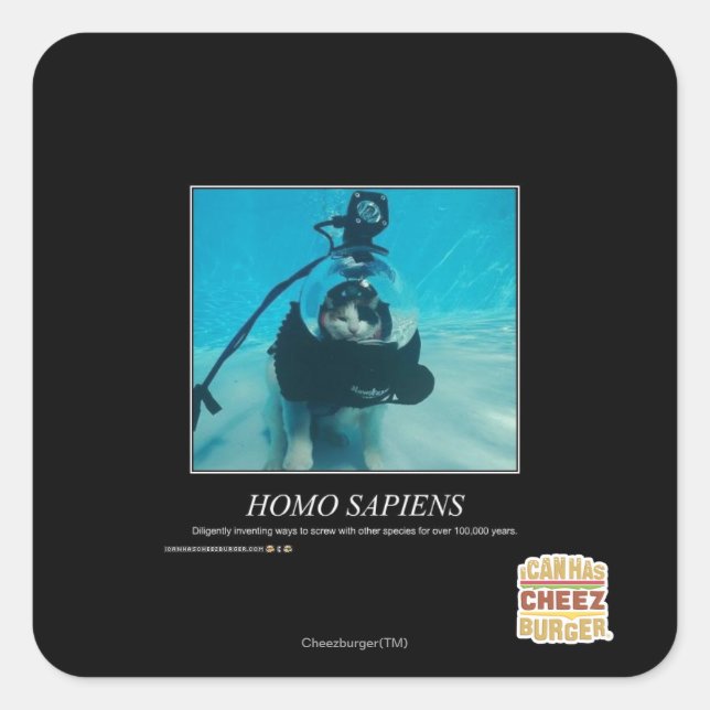 Pegatina Cuadrada Homo Sapiens (Anverso)