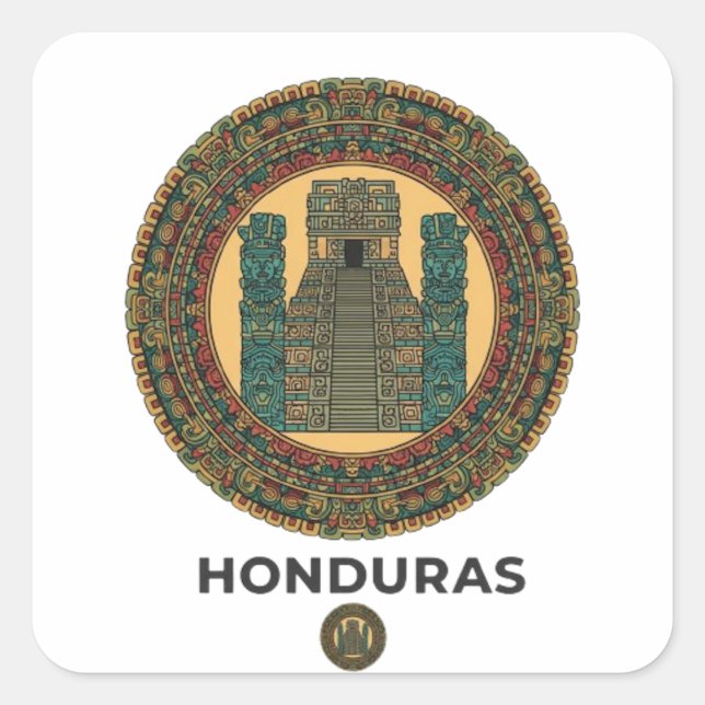 PEGATINA CUADRADA HONDURAS (Anverso)