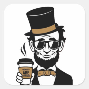 Pegatina Cuadrada Honesto Abe