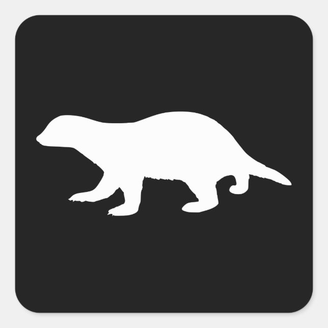 Pegatina Cuadrada Honey Badger (Anverso)