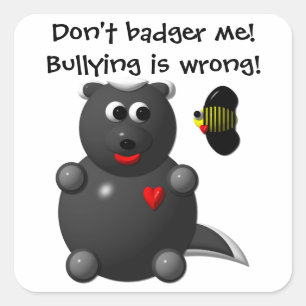 Pegatina Cuadrada Honey Badger y Honey Bee