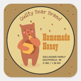 Pegatina Cuadrada Honey Jar