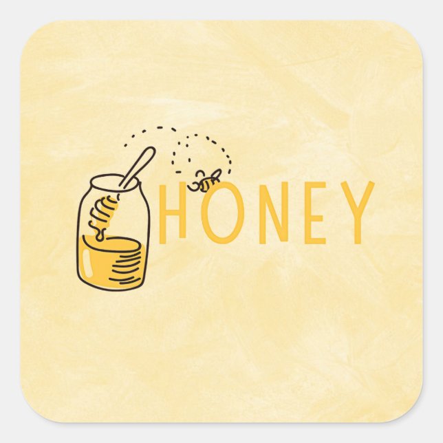 Pegatina Cuadrada Honey Sticker (Anverso)