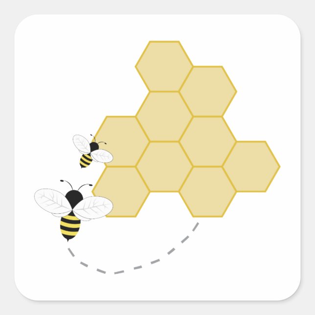Pegatina Cuadrada Honeycomb (Anverso)