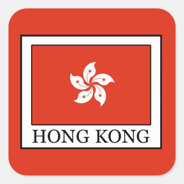 Pegatina Cuadrada Hong Kong (Anverso)