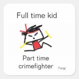 Pegatina Cuadrada Hongos