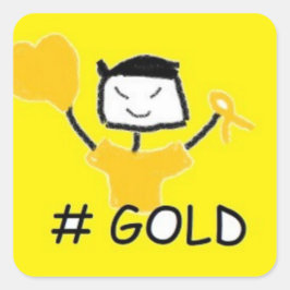 Pegatina Cuadrada Hongos #Gold