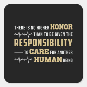 Pegatina Cuadrada Honor Paramédico Para Ayuda Ambulancia EMS Funny