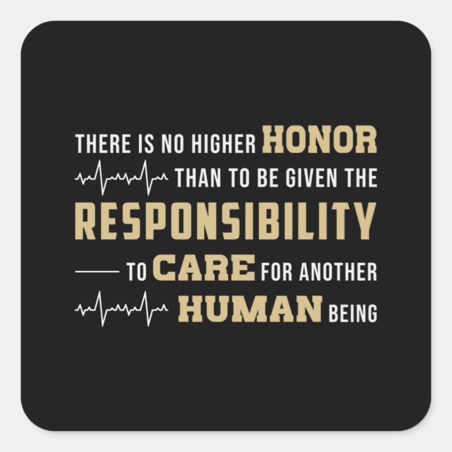 Pegatina Cuadrada Honor Paramédico Para Ayuda Ambulancia EMS Funny (Anverso)