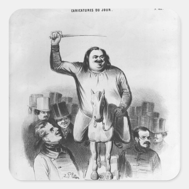 Pegatina Cuadrada Honore de Balzac (Anverso)