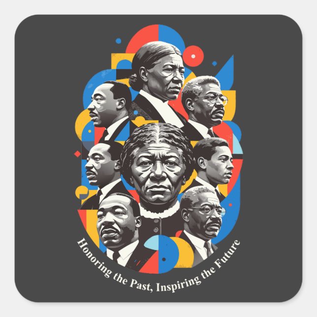 Pegatina Cuadrada Honoring The Past, Inspiring The future (Anverso)
