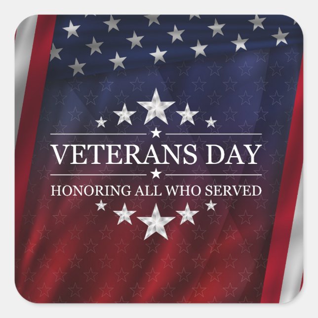 Pegatina Cuadrada Honrar a los que sirvieron (Anverso)