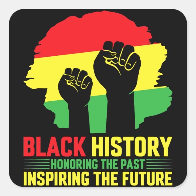 Pegatina Cuadrada Honrar El Pasado Inspirando El Futuro (Anverso)