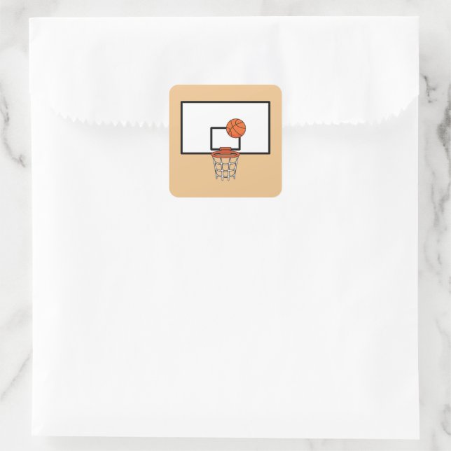 Pegatina Cuadrada Hoop de baloncesto (Bolso)