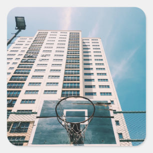 Pegatina Cuadrada Hoop de baloncesto de Guay
