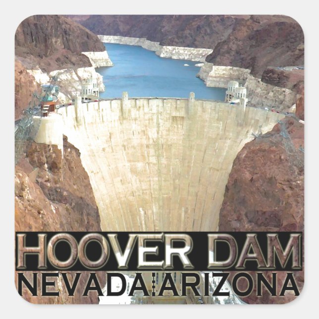 Pegatina Cuadrada Hoover Dam (Anverso)