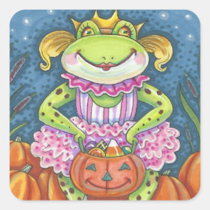 Pegatina Cuadrada HOPPY HALLOWEB PEGATINAS DE FROG SHEET Square