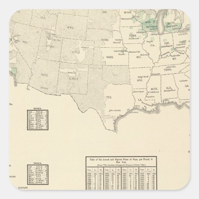 Pegatina Cuadrada Hops (Anverso)