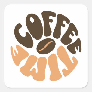 Pegatina Cuadrada Hora del Café - Infusión Matutina
