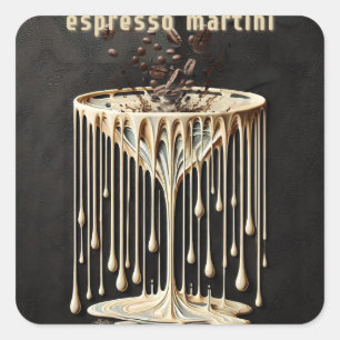 Pegatina Cuadrada Hora del cóctel de Espresso Martini