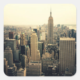 Pegatina Cuadrada Horizonte de New York City