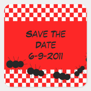 Pegatina Cuadrada Hormigas del tablero de damas