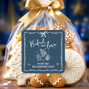 Pegatina Cuadrada Horneado con Amor Navidades de la Marina Garabatos