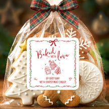 Horneado Con Amor Rojo Navidad Doodles Blancos Qui