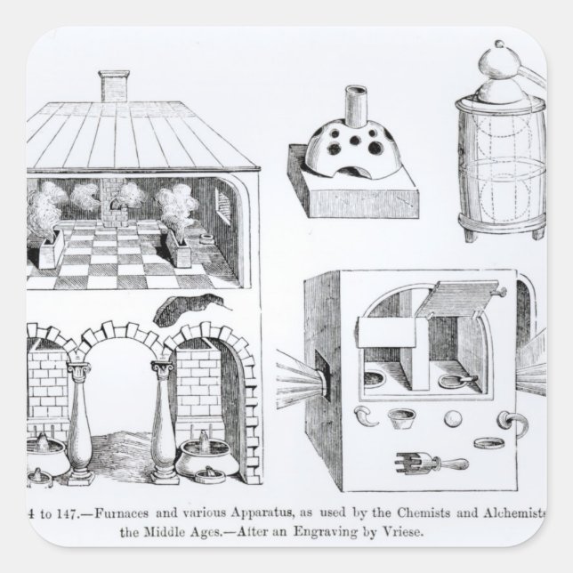 Pegatina Cuadrada Hornos y diversos aparatos (Anverso)