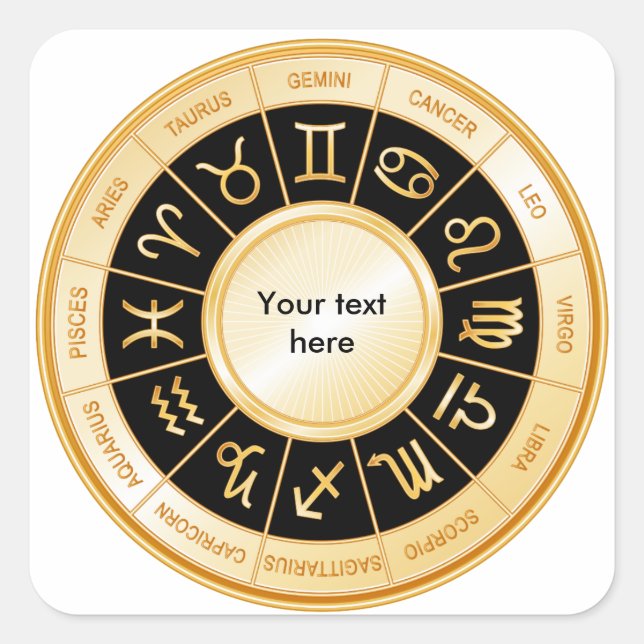 Pegatina Cuadrada Horoscope Mandala (Anverso)