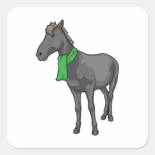 Pegatina Cuadrada Horse Scarf