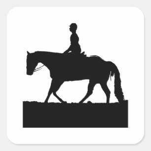 Pegatina Cuadrada Horse Silhouette