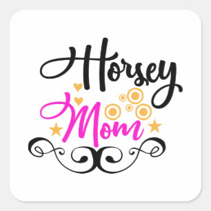 Pegatina Cuadrada Horsey Mom