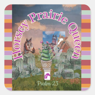 Pegatina Cuadrada horsey prairie queen