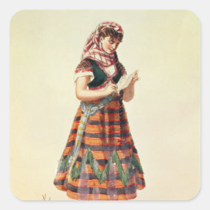 Pegatina Cuadrada Hortense Schneider