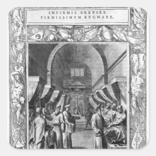 Pegatina Cuadrada Hospitalarios de la Orden de San Juan