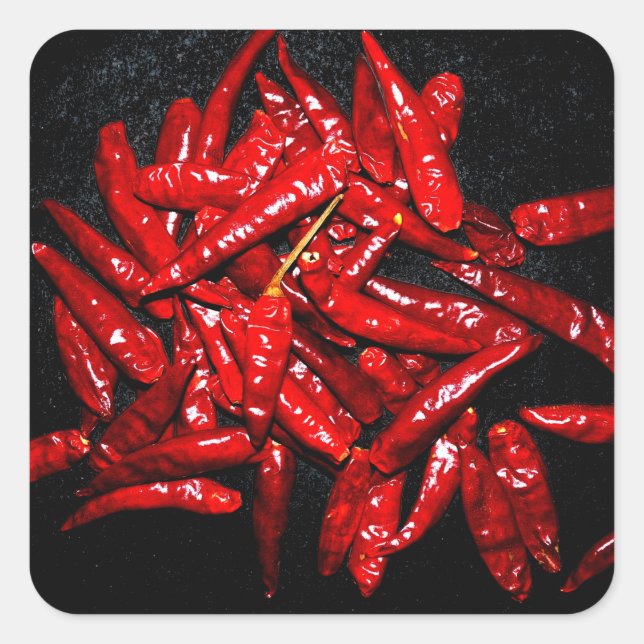 Pegatina Cuadrada Hot Pepper - Vida muerta (Anverso)