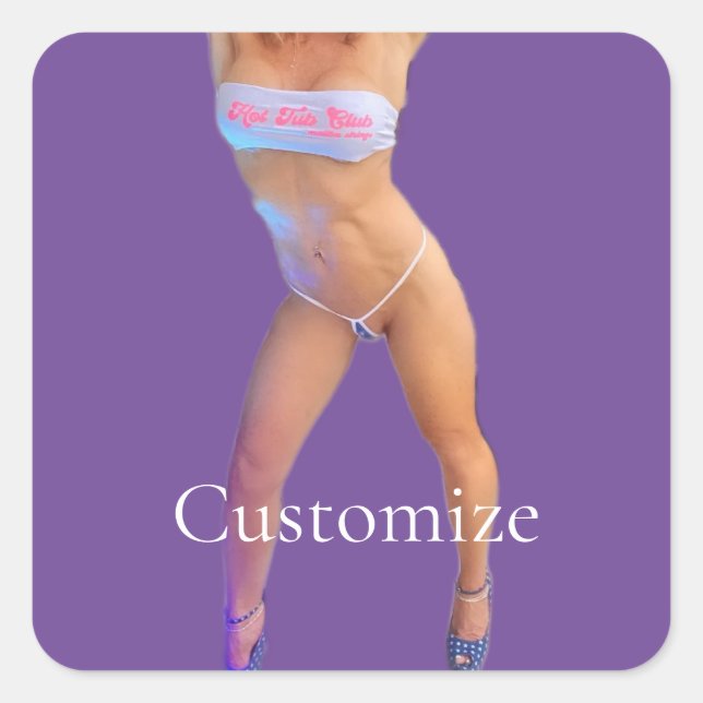 Pegatina Cuadrada Hot Tub Club Thunder_Cove (Anverso)